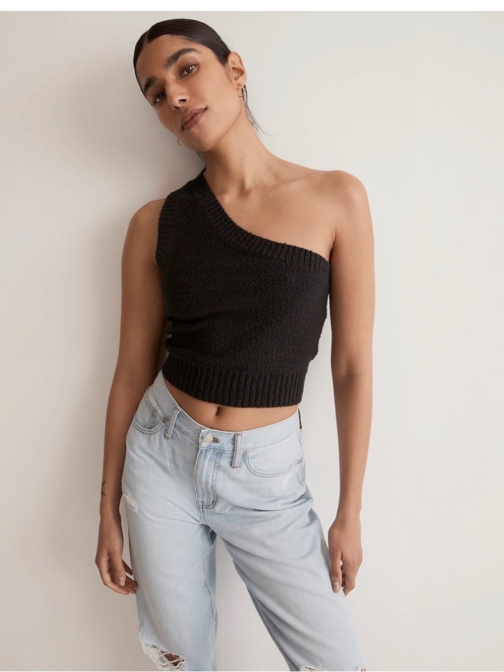 Madewell Textural Knit One-Shoulder Sweater Tank